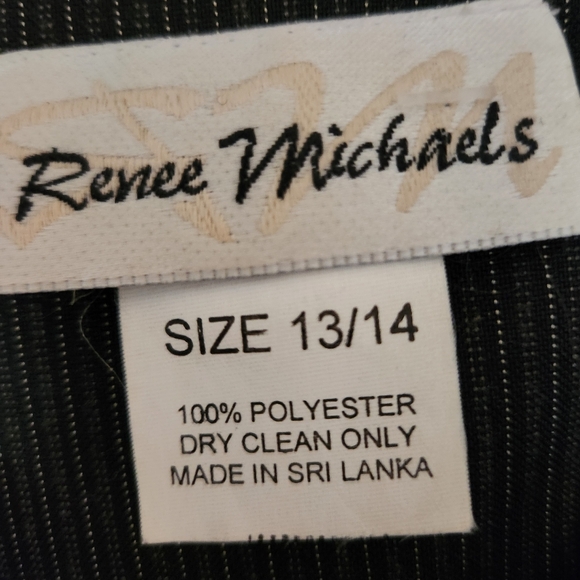 Renee Michaels 3 piece Pinstripe Suit with miniskirt or trousers and long Blazer - Picture 2 of 5